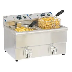 CASSELIN - Friteuse électrique avec vanne de vidange 2 x 8 litres