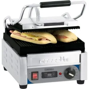 CASSELIN - Grill Panini Petit Premium Rainurée - Rainurée avec minuteur