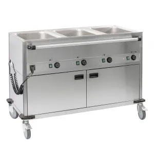 CASSELIN - Chariot bain-marie à eau 3xGN 1/1 avec soubassement chauffant horizontal