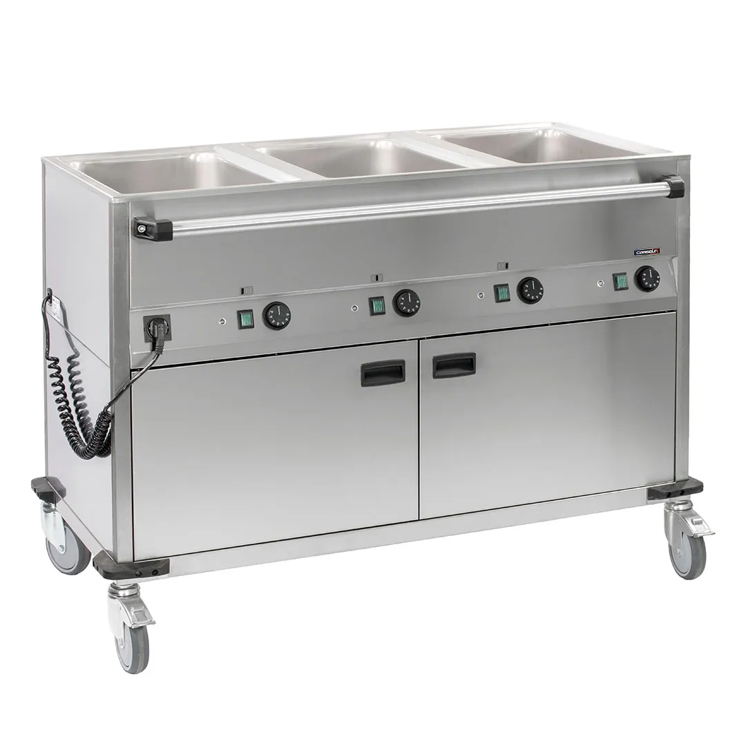 CASSELIN - Chariot bain-marie à eau 3xGN 1/1 avec soubassement chauffant horizontal