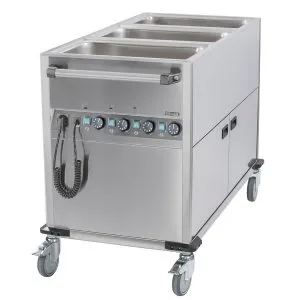 CASSELIN - Chariot bain-marie à eau 3xGN 1/1 avec soubassement chauffant vertical