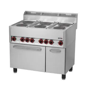 CASSELIN - Fourneau électrique 6 feux avec four électrique ventilé GN 1/1 99