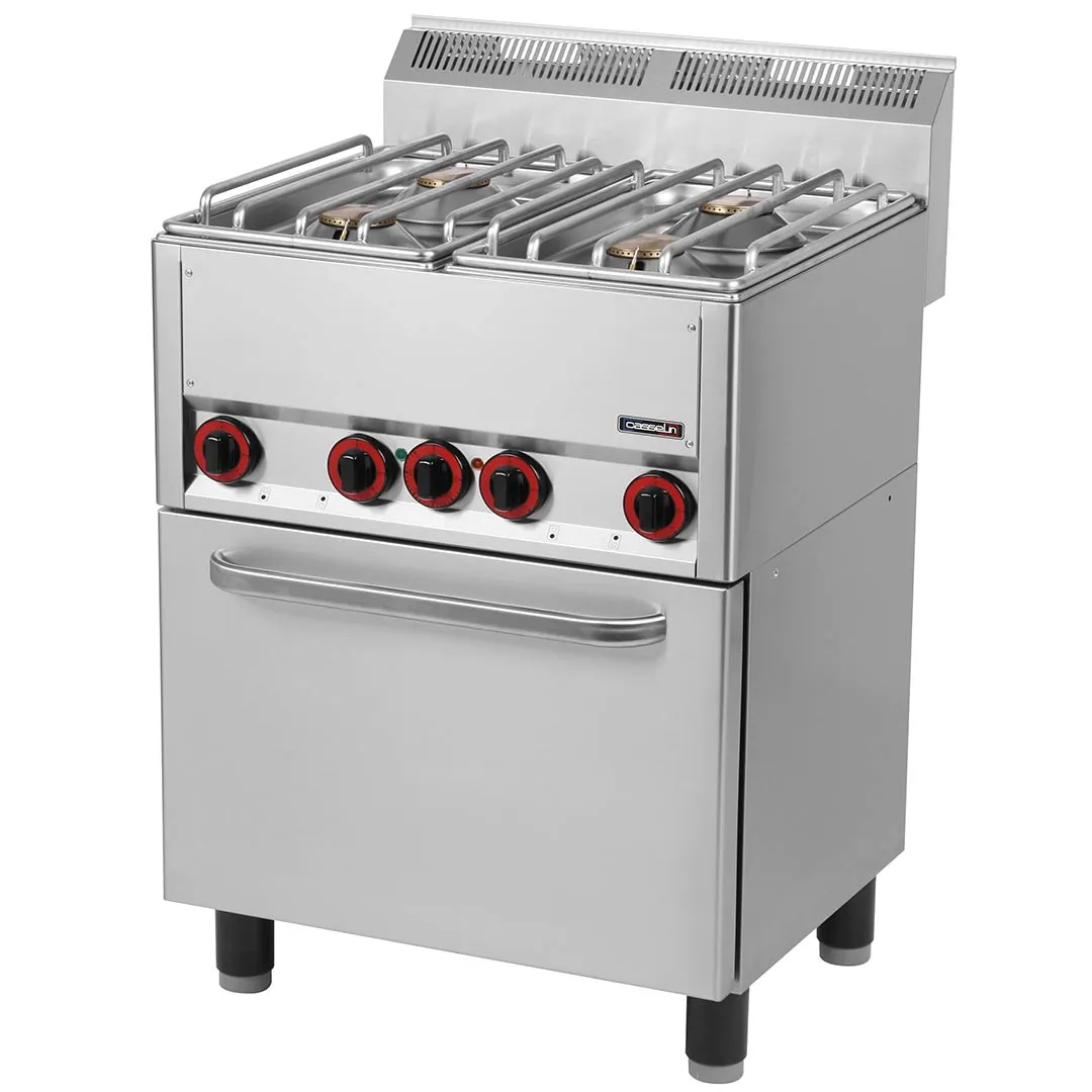 CASSELIN - Fourneau gaz 4 feux avec four électrique ventilé GN 1/1 66