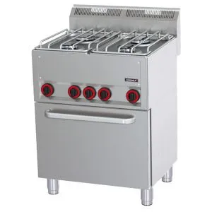 CASSELIN - Fourneau gaz 4 feux avec four électrique ventilé GN 1/1 P 66