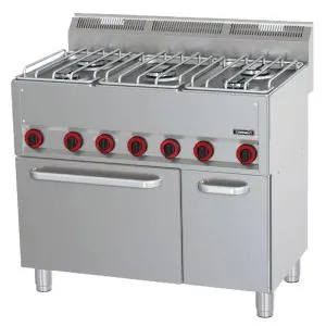 CASSELIN - Fourneau gaz 5 feux avec four électrique ventilé GN 1/1 P 99