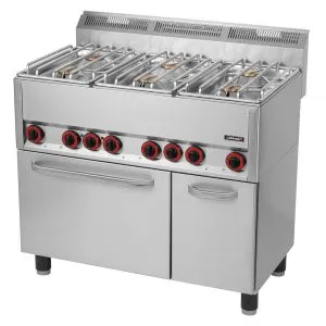 CASSELIN - Fourneau gaz 6 feux avec four électrique ventilé GN 1/1 99