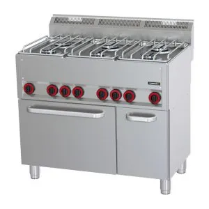 CASSELIN - Fourneau gaz 6 feux avec four électrique ventilé GN 1/1 P 99