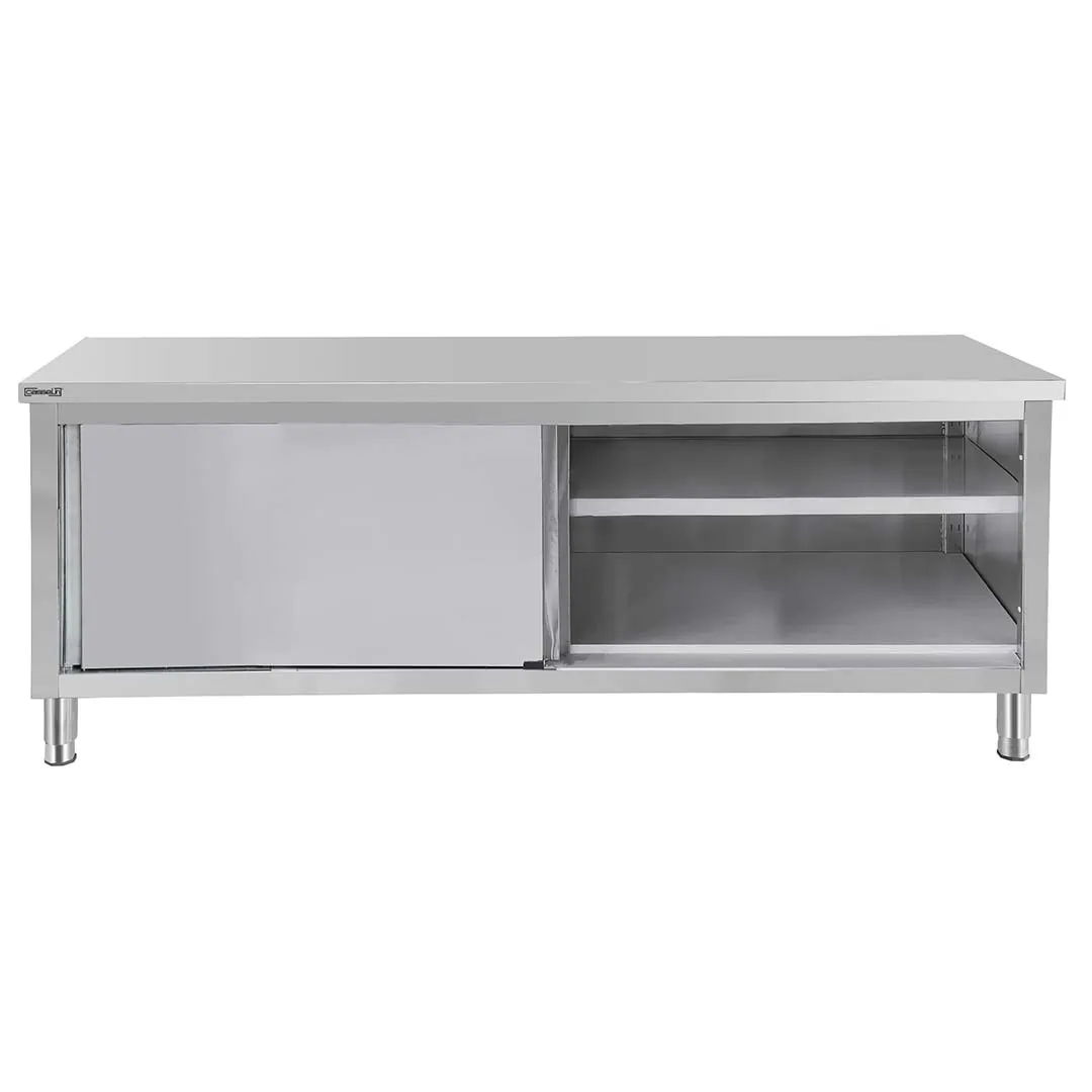 CASSELIN - Table de travail Inox 600 avec portes coulissantes 1200 mm