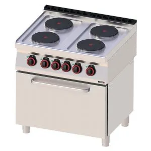 CASSELIN - Fourneau électrique 4 feux avec four électrique statique GN 2/1 80