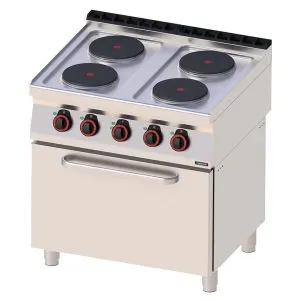 CASSELIN - Fourneau électrique 4 feux avec four électrique ventilé GN 1/1 80