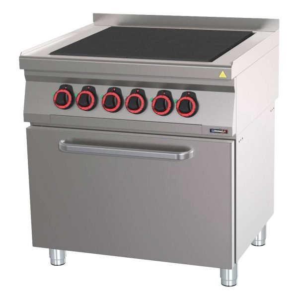 CASSELIN - Fourneau électrique 4 plaques coup de feu avec four électrique ventilé GN 1/1 80