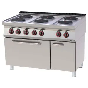 CASSELIN - Fourneau électrique 6 feux avec four électrique ventilé GN 1/1 120
