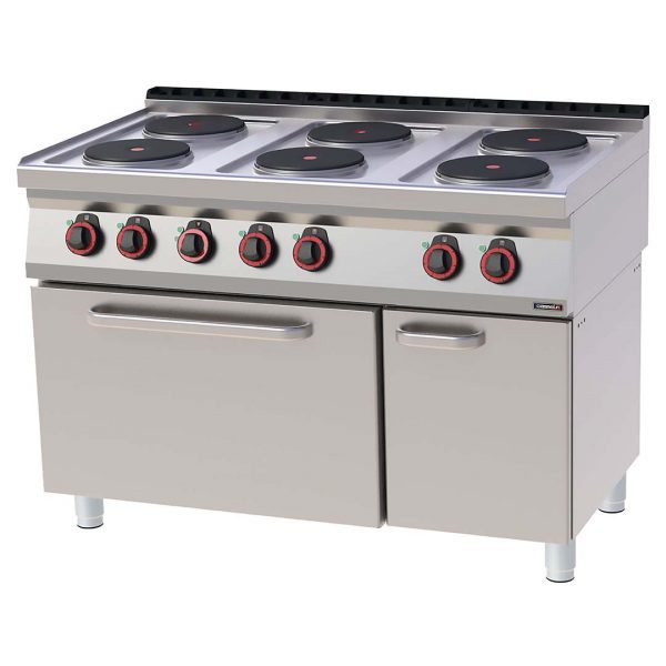 CASSELIN - Fourneau électrique 6 feux avec four électrique ventilé GN 1/1 120