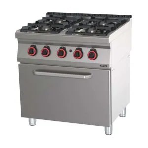 CASSELIN - Fourneau gaz 4 feux avec four à gaz GN 2/1 HP 80
