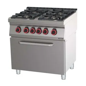 CASSELIN - Fourneau gaz 4 feux avec four électrique statique GN 2/1 80