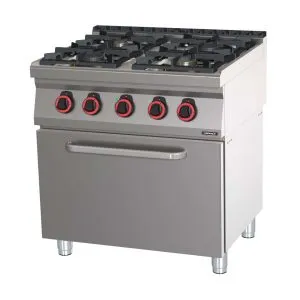 CASSELIN - Fourneau gaz 4 feux avec four électrique ventilé GN 1/1 HP 80