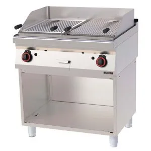 CASSELIN - Grill pierre de lave double avec soubassement 80