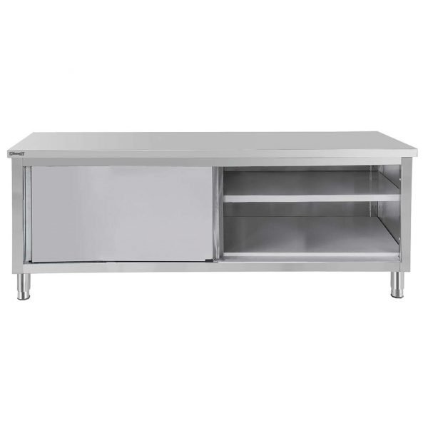 CASSELIN - Table de travail Inox 700 avec portes coulissantes 1000 mm