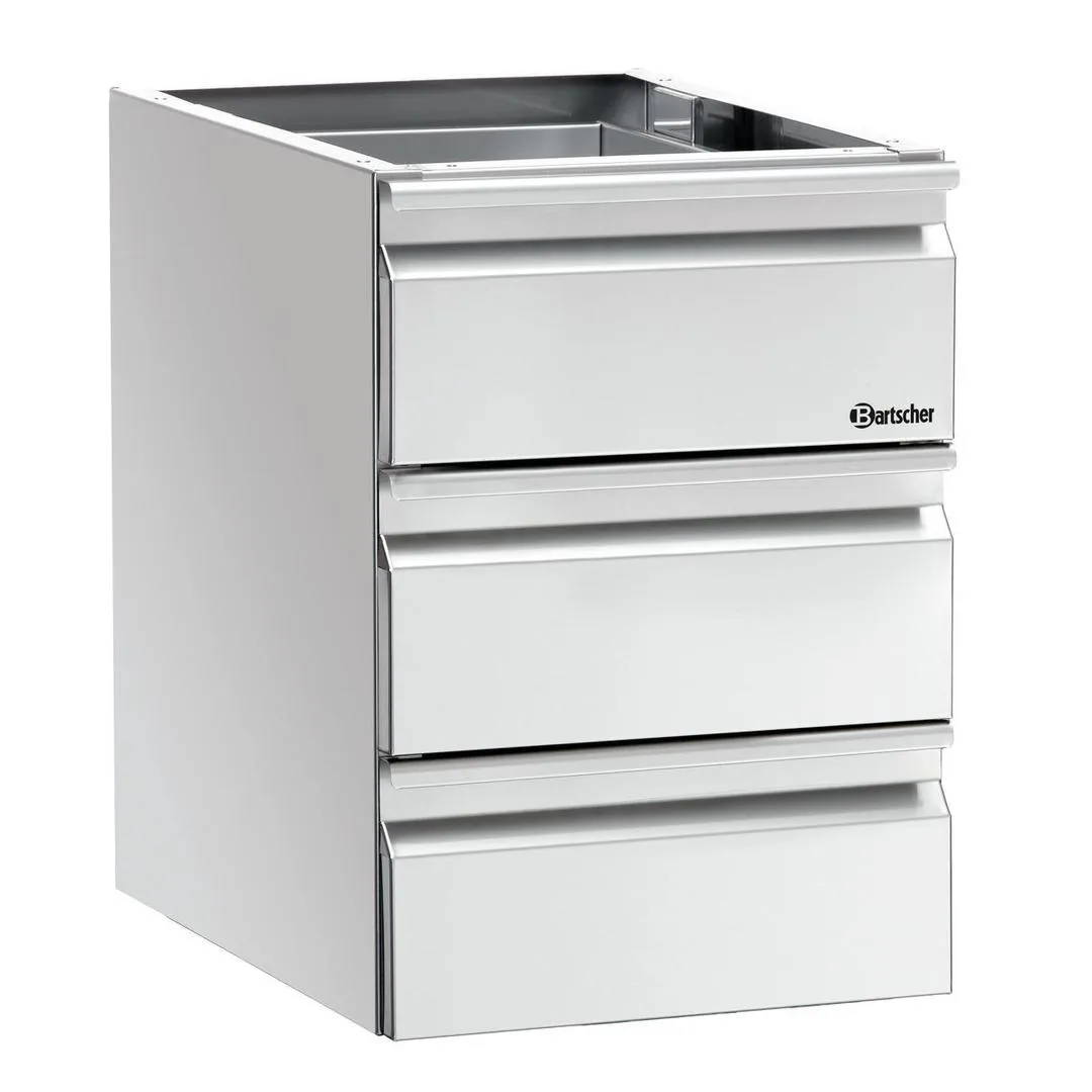 Colonne de tiroirs 3 x GN 1/1, table