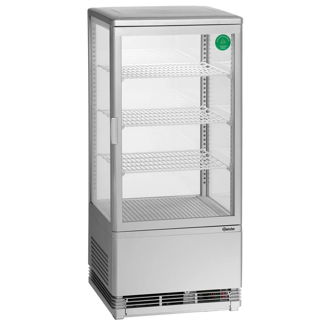 Mini vitrine réfrigérée 78L, argent